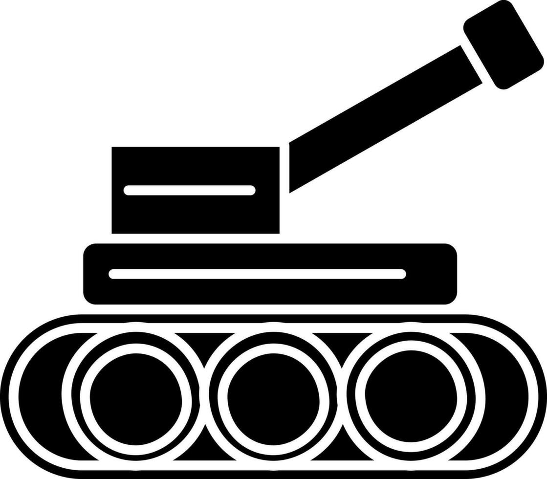 Tank Icon In Black and White Color. vector