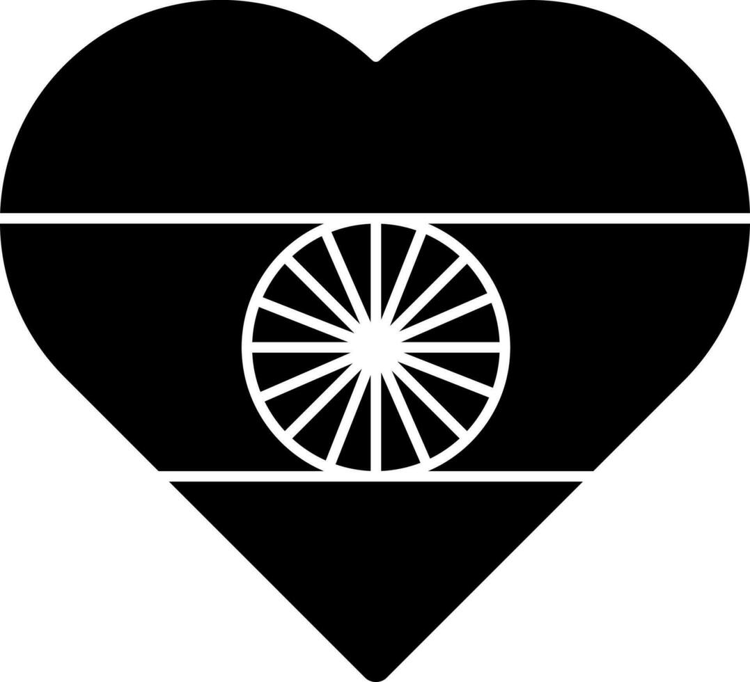 Indian Flag Heart Icon In Flat Style. vector