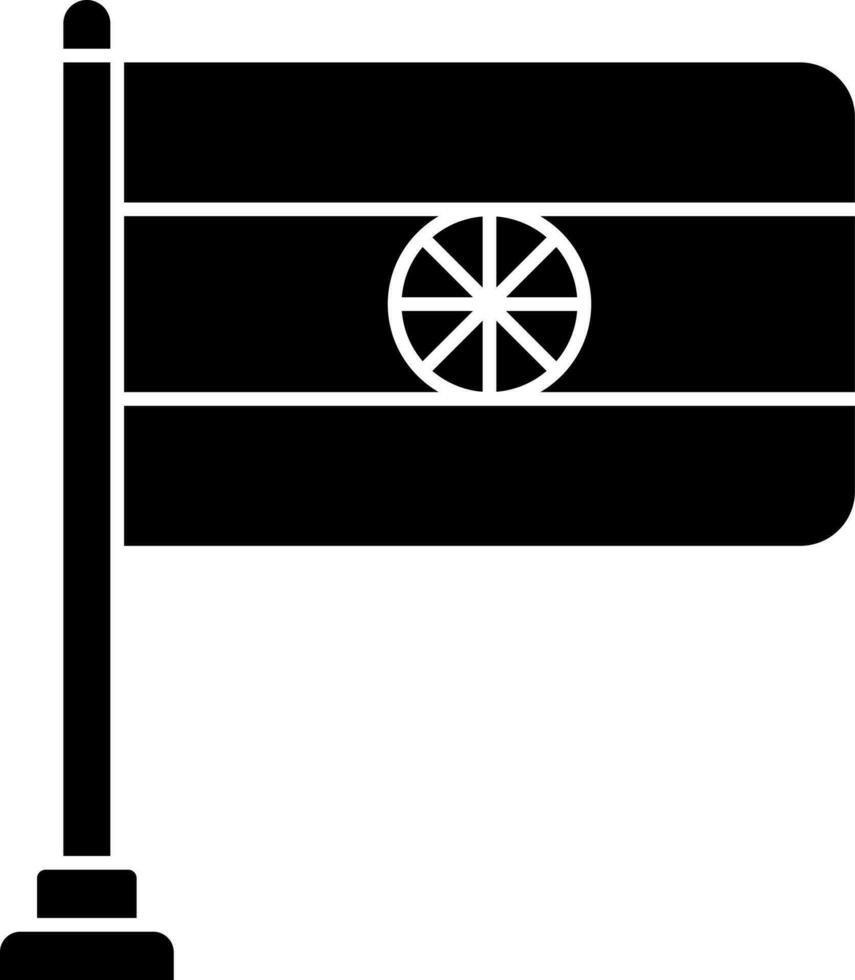 India Flag Icon In Black and White Color. vector