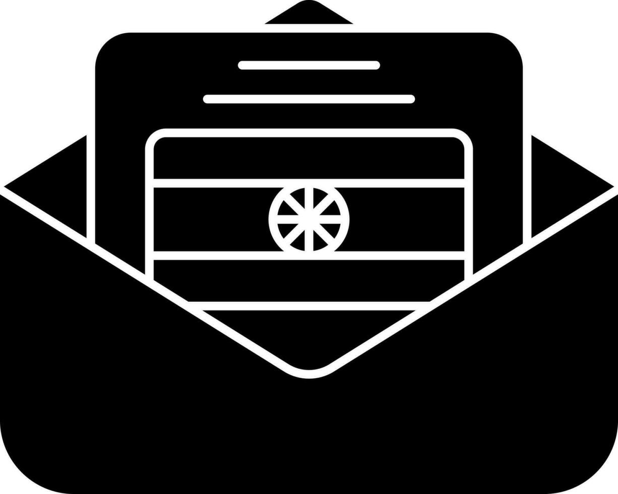 India Letter Or Wishes In Envelope Icon. vector
