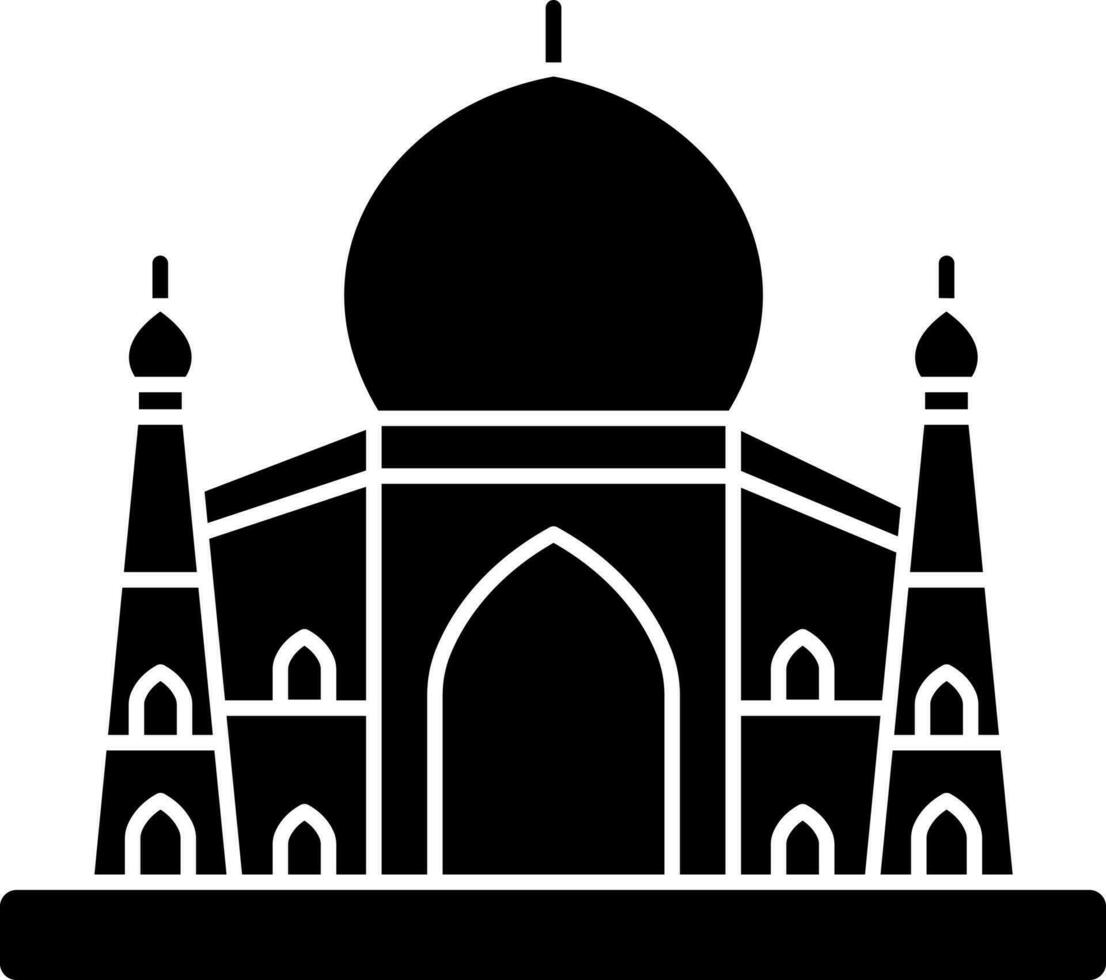 Taj Mahal Icon In Flat Style. vector