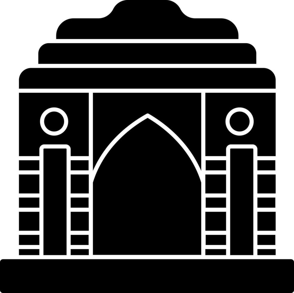 India Gate Icon In Black and White Color. vector