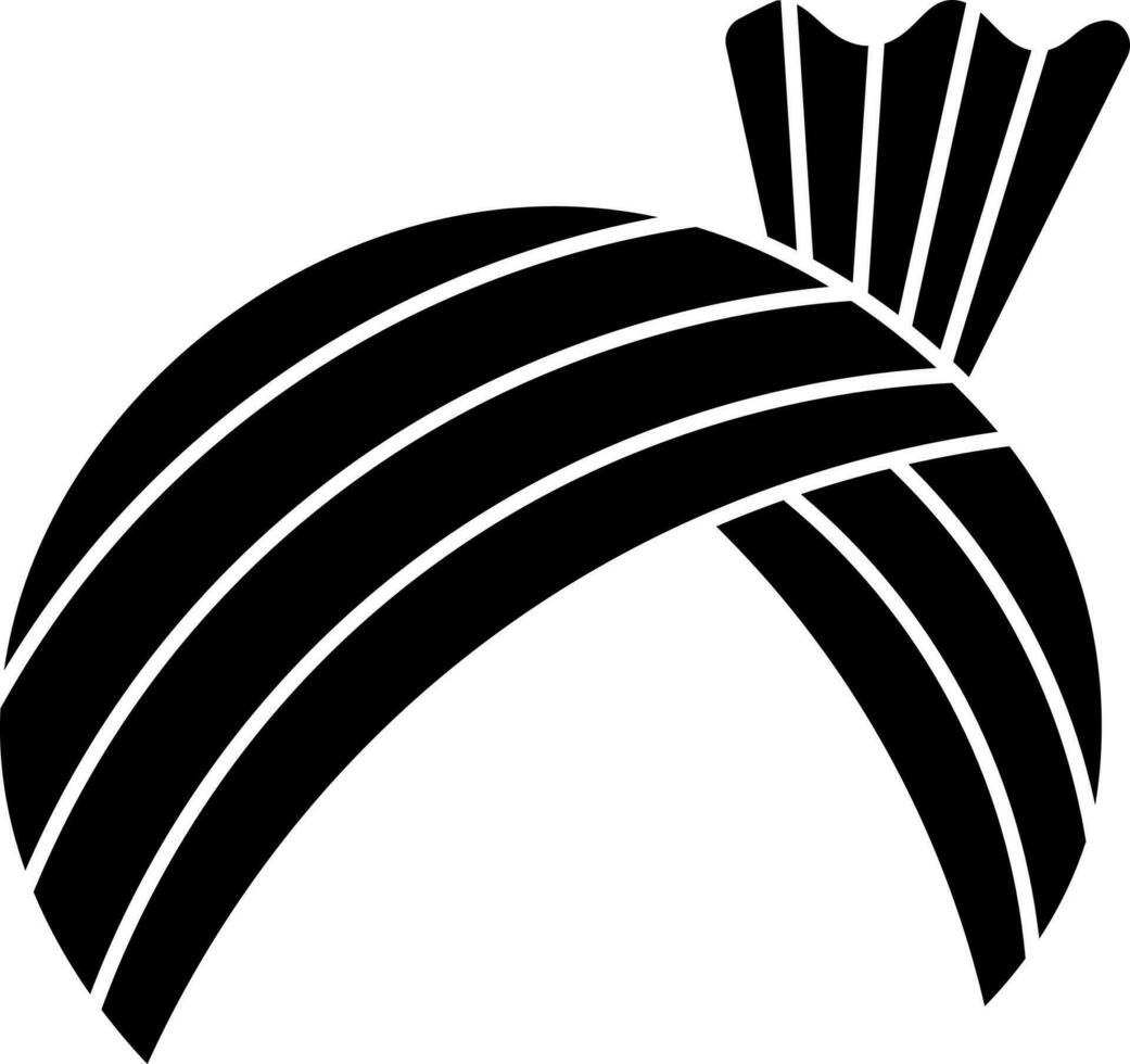 Turban Icon In Black and White Color. vector