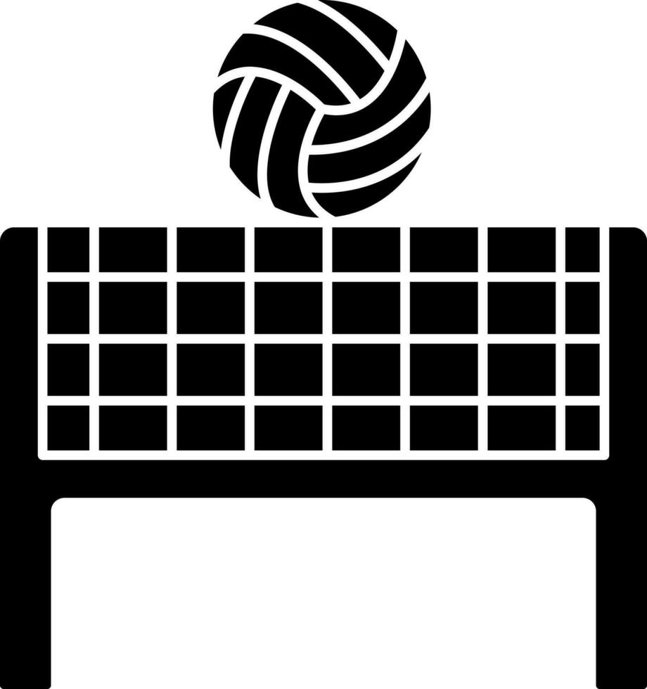 Volleyball Net Icon In Black And White Color. vector