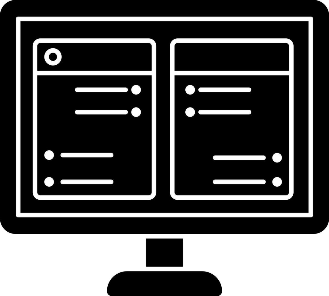 Online Group Chatting From Desktop Icon. vector