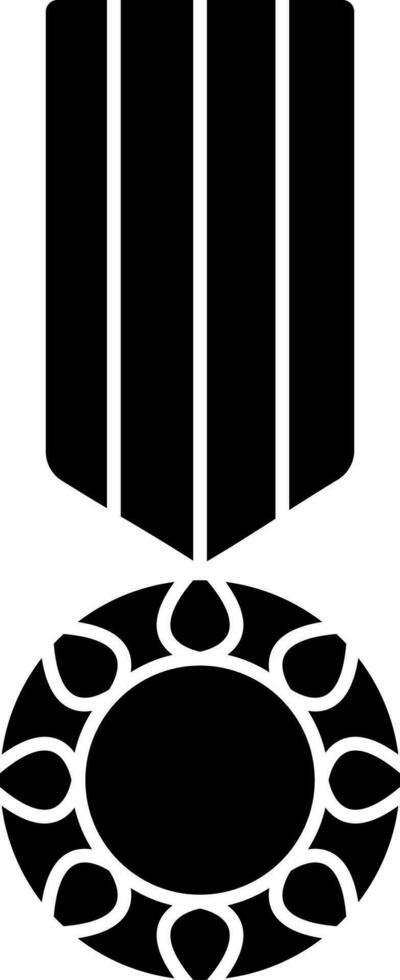 Medal Icon In Black and White Color. vector