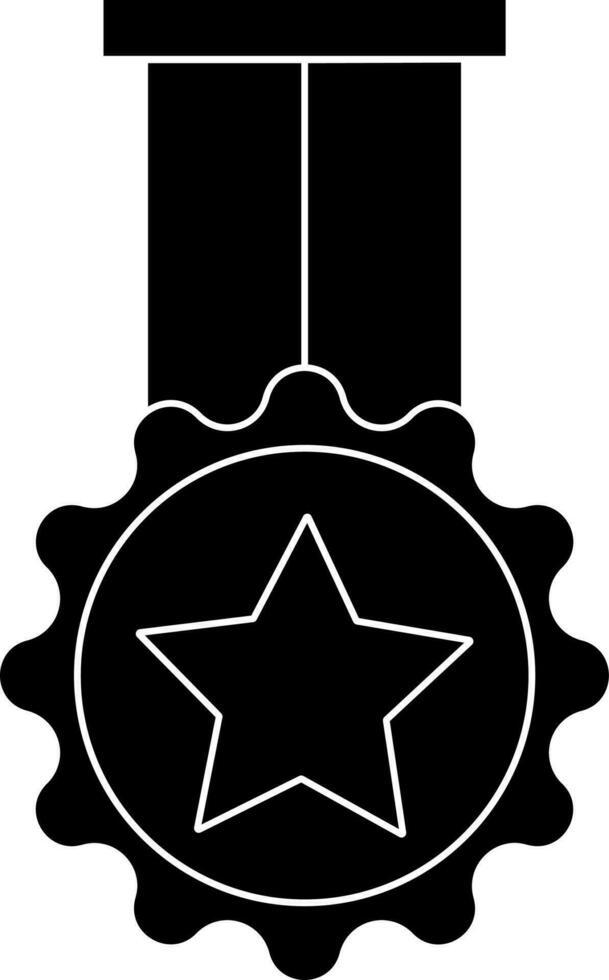Medal Icon Or Symbol In Black And White Color. vector