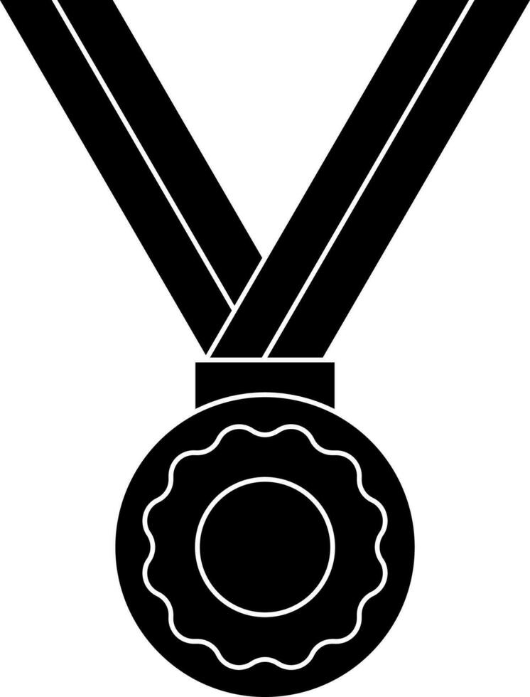 Glyph Style Medal Icon Or Symbol. vector