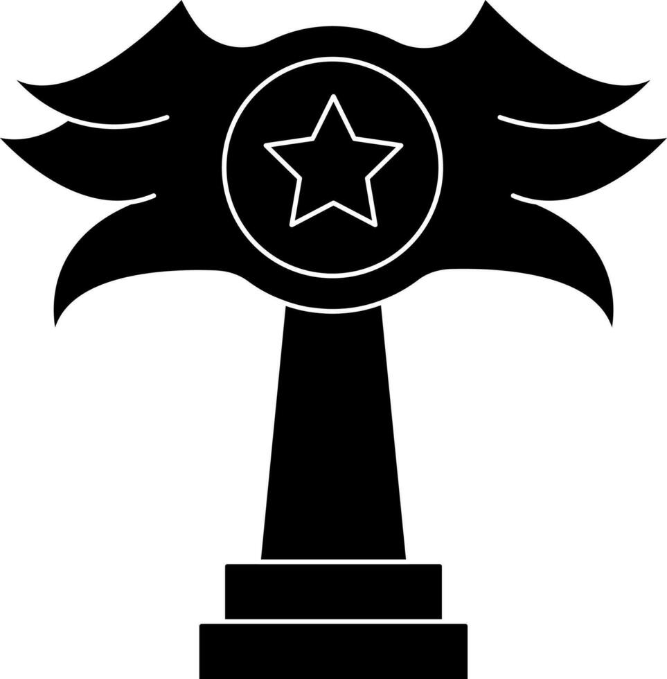 moderno trofeo icono o símbolo en negro y blanco color. vector