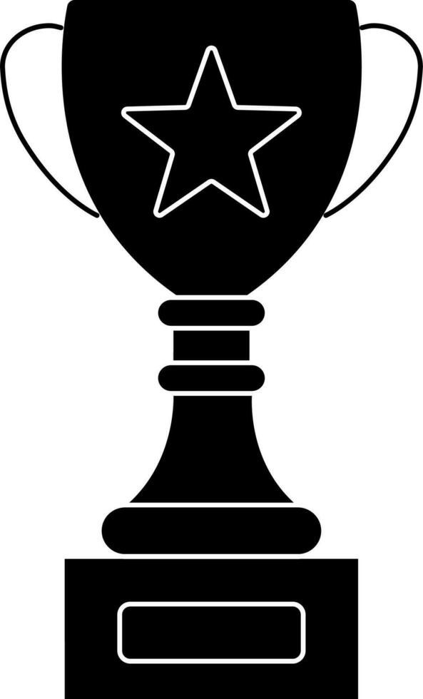 Illustration Of Trophy Icon In Black and White Color. vector