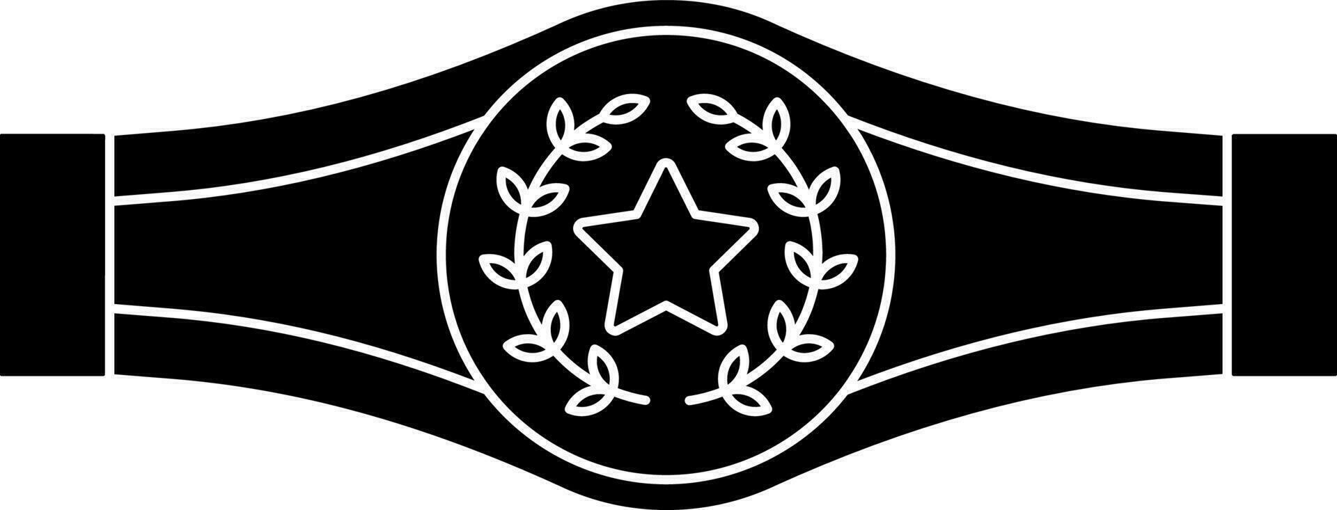 Black and White Award Or Champion Belt Icon. vector