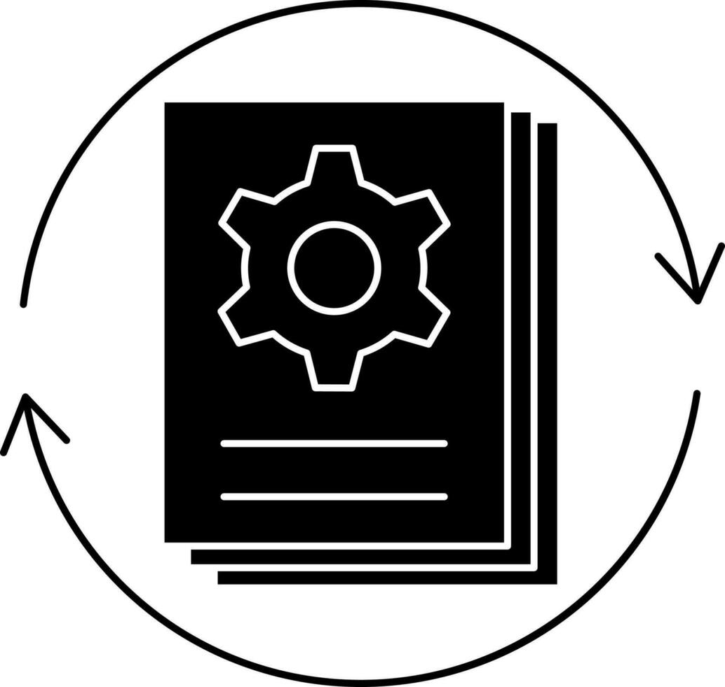 Illustration Of Batch Processing Icon In Black and White Color. vector
