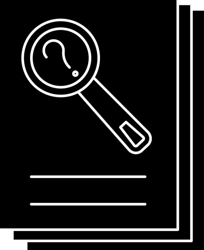 Search Query Paper Icon In Black And White Color. vector
