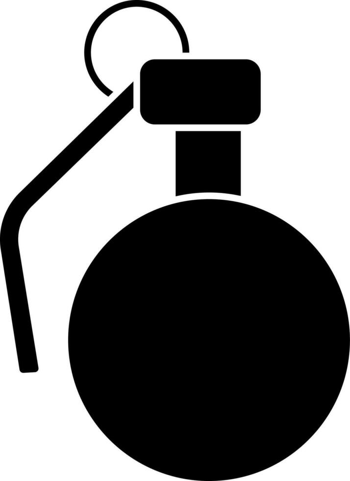 Hand Grenade Icon In Glyph Style. vector