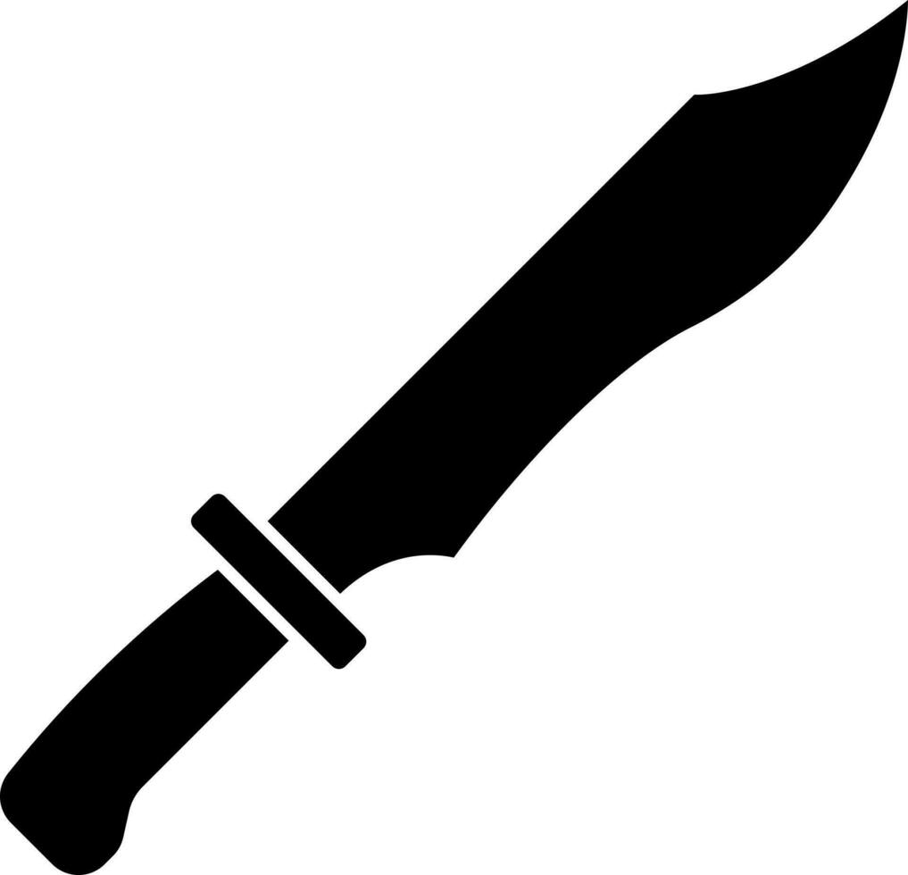 Military Knife Icon Black and White Color. vector