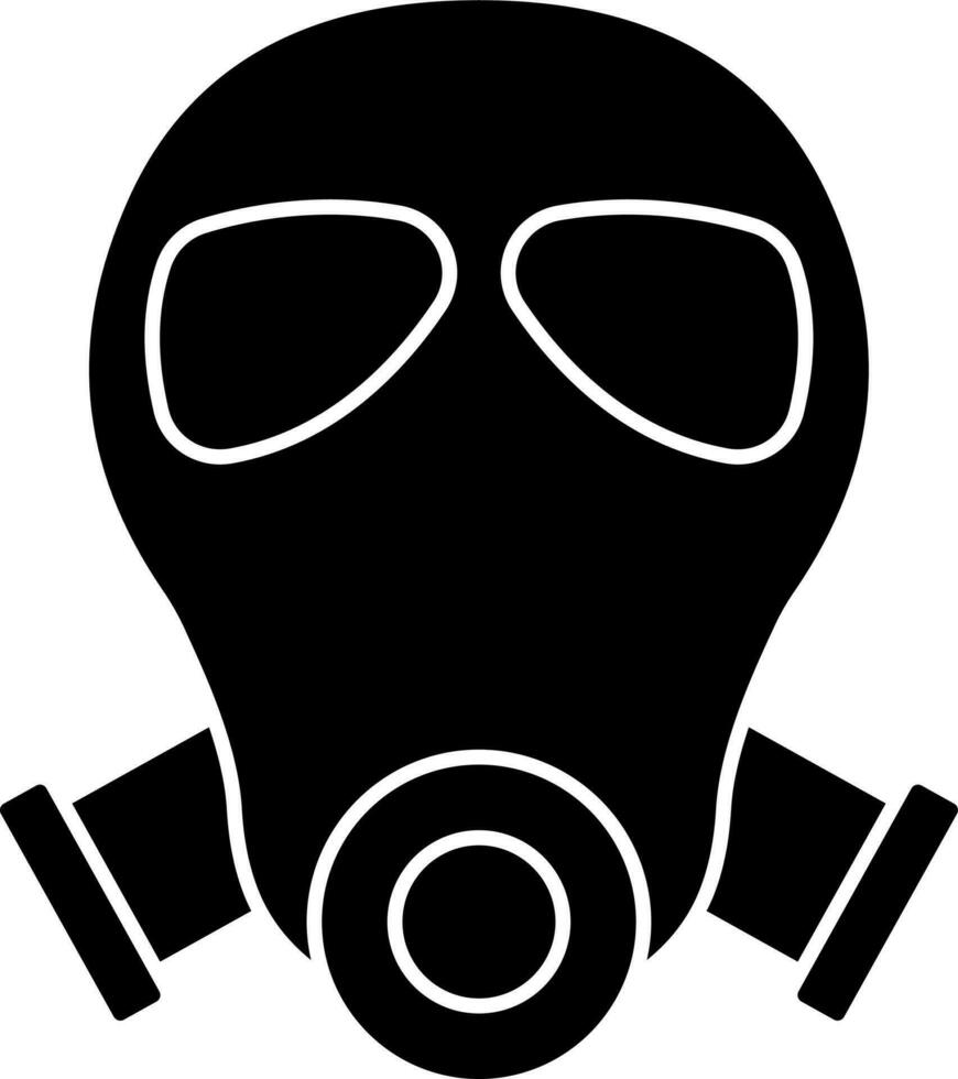 gas máscara icono en negro y blanco color. vector
