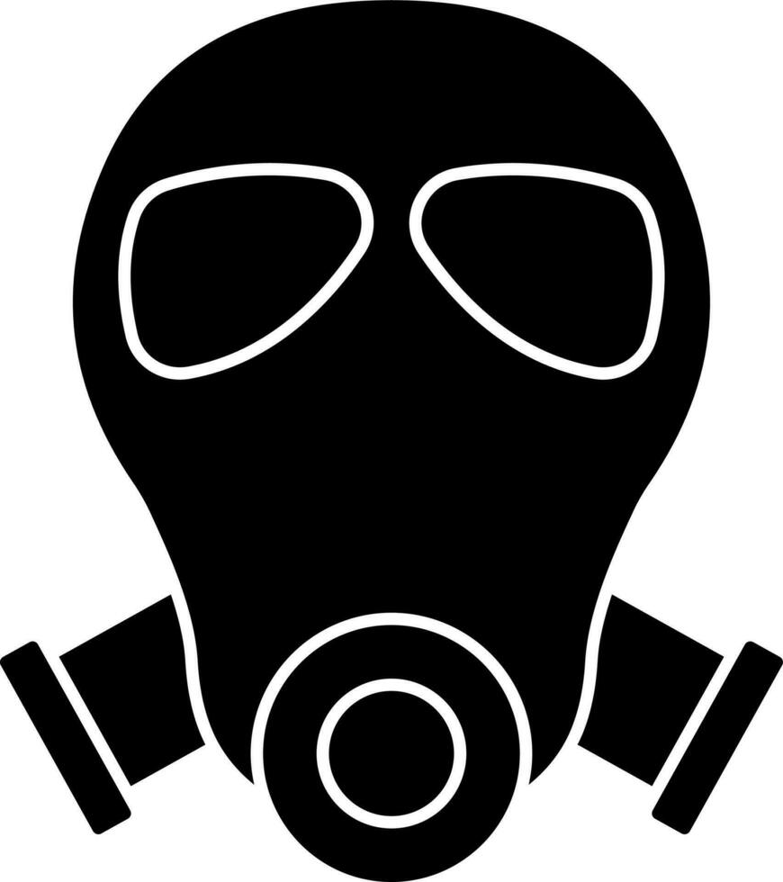 Gas Mask Icon In Black and White Color. vector