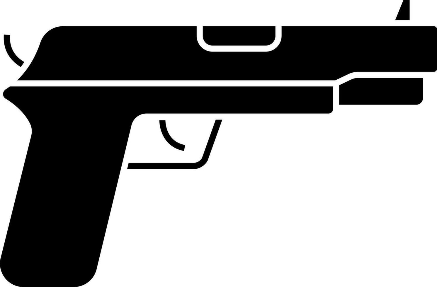pistola icono en negro y blanco color. vector