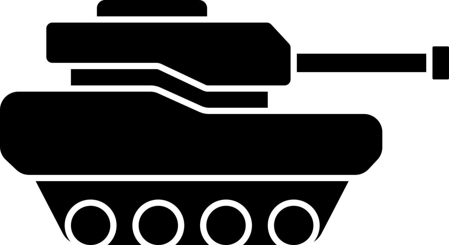 tanque icono en negro y blanco color. vector