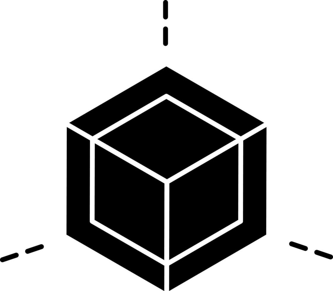 Cube Icon In Black and White Color. vector