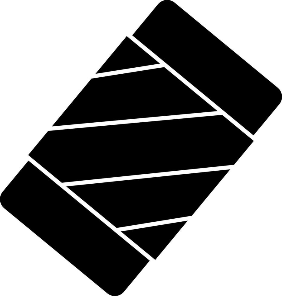 Eraser Icon In Black and White Color. vector