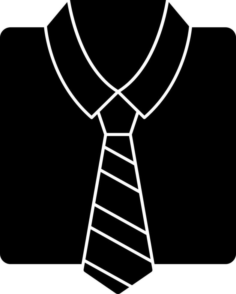 ilustración de camisa y Corbata icono en glifo estilo. vector