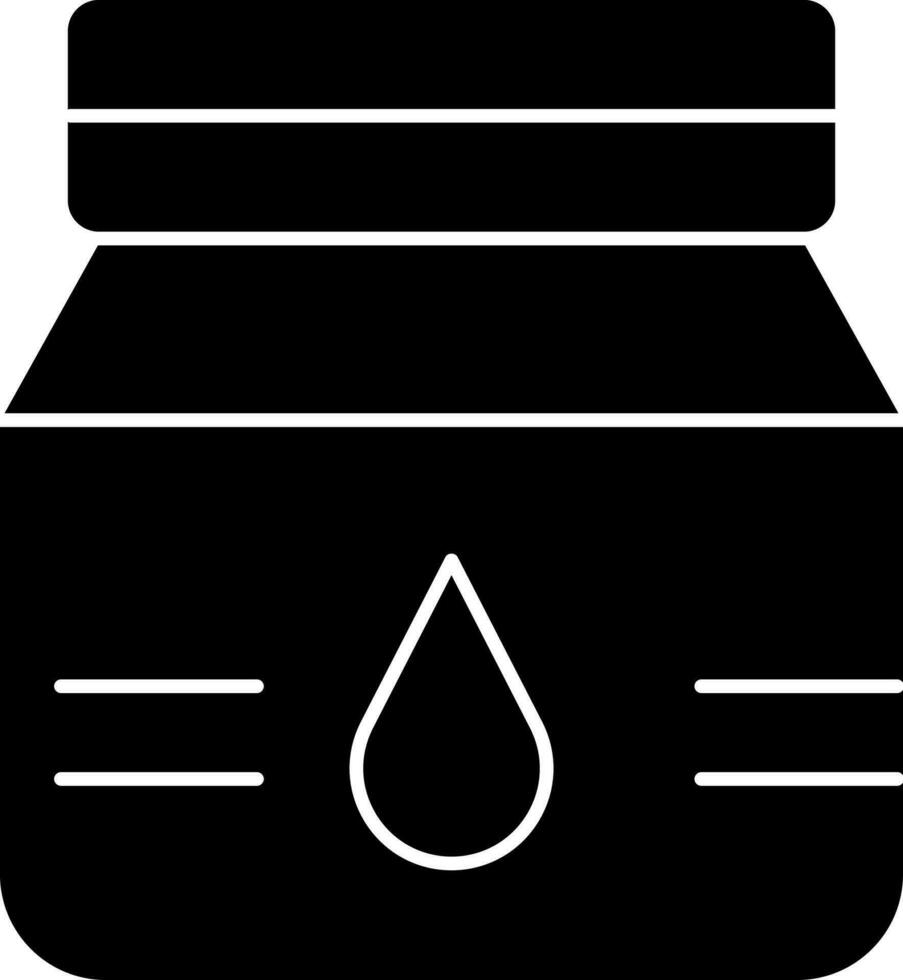 Ink Bottle Icon In Black and White Color. vector