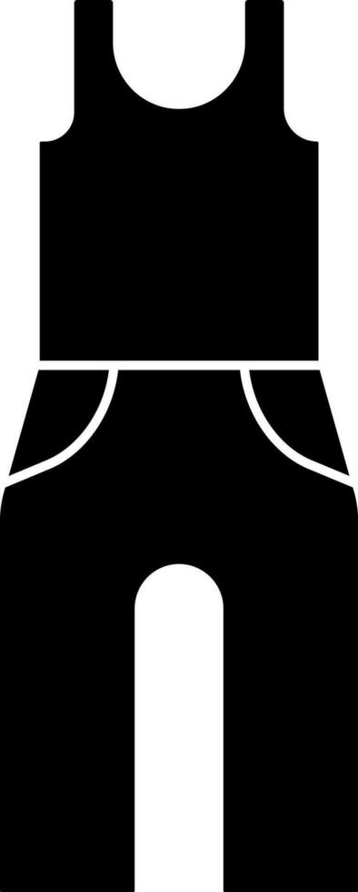 Illustration Of Tank Top And Trouser Icon In Black and White Color. vector