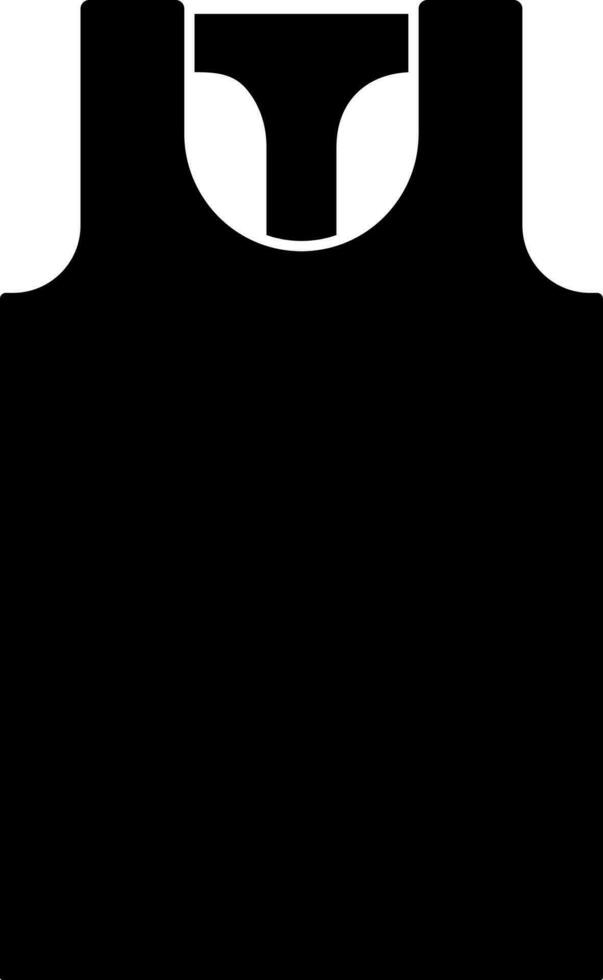Black and White Undershirt Or Tank Top Icon. vector