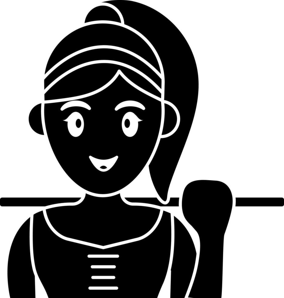 Woman Athletics Icon In Glyph Style. vector