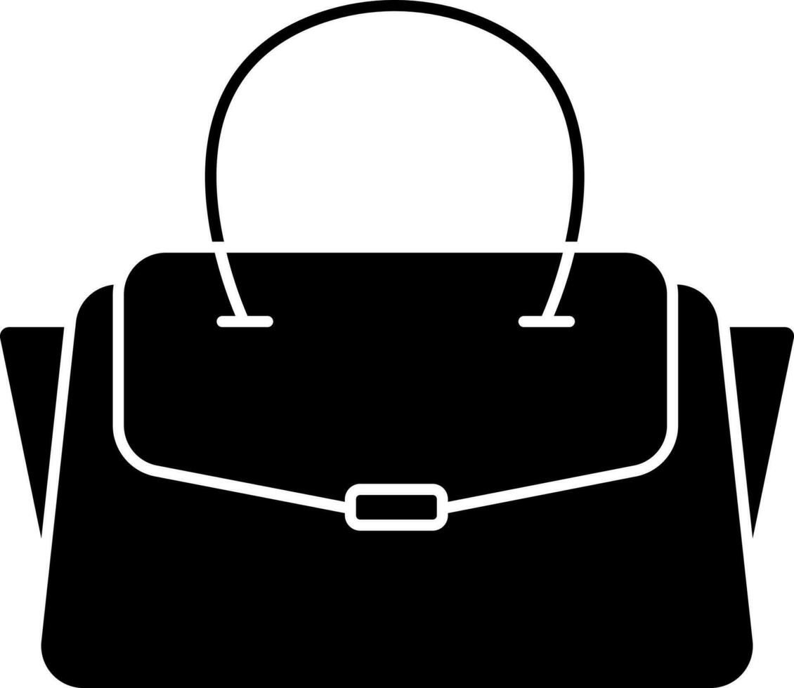 Ladies Handbag Icon In Black and White Color. vector