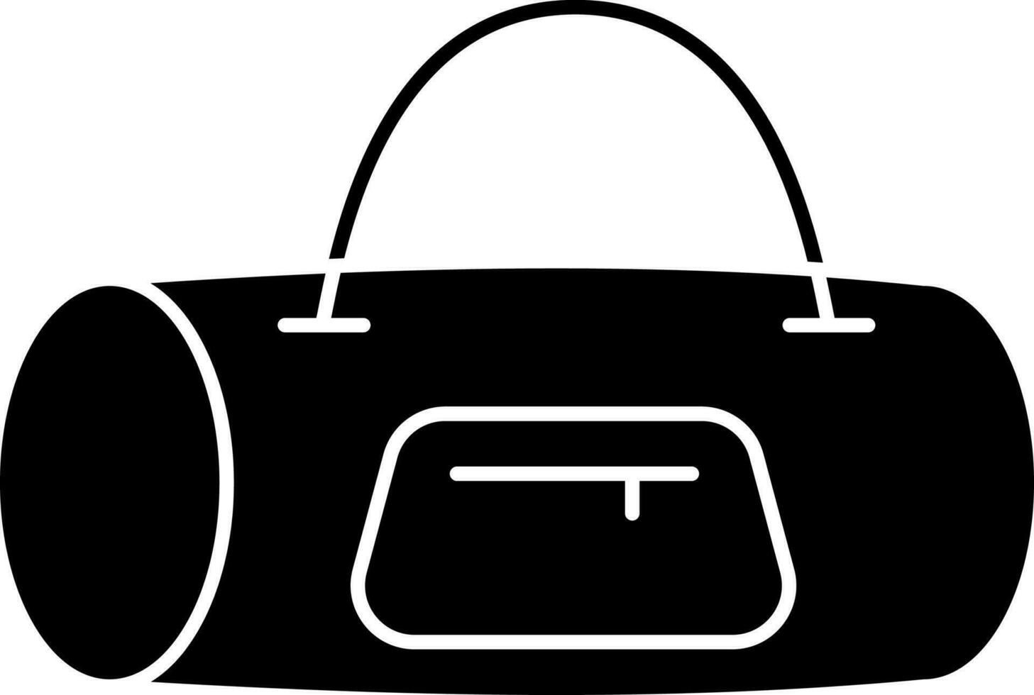 Duffle Bag Icon In Black and White Color. vector