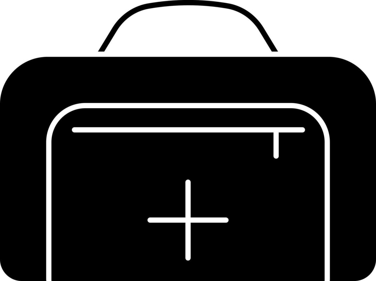 First Aid Kit Or Handbag Icon In Black and White Color. vector