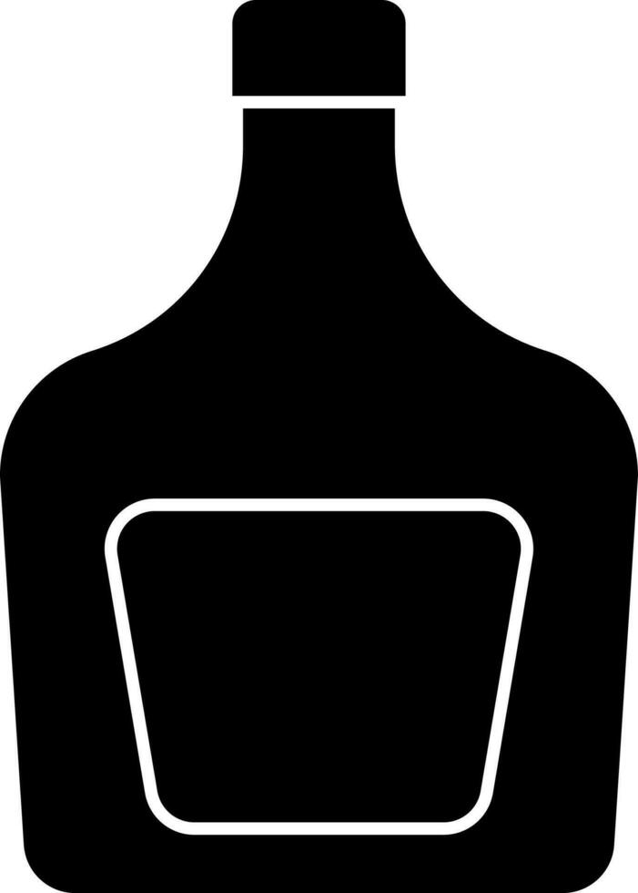 Black and White Whiskey Bottle Icon. vector