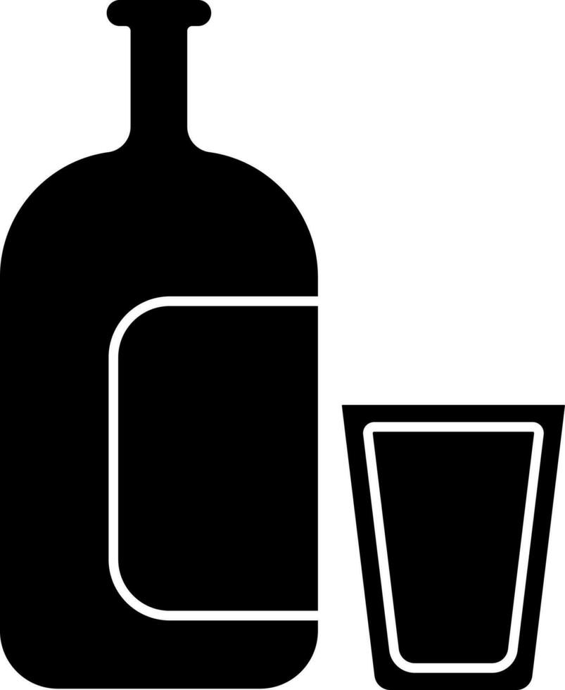 Illustration of Glyph Alcohol Bottle Icon. vector