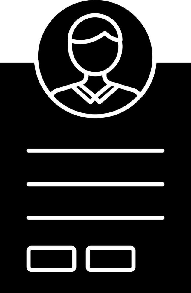 CV Icon In Black and White Color. vector