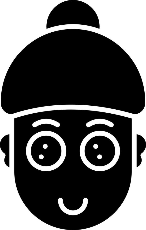 Female Facial Mask With Cucumber Icon In Black and White Color. vector