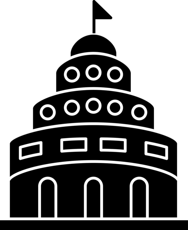 gobierno edificio icono en negro y blanco color. vector