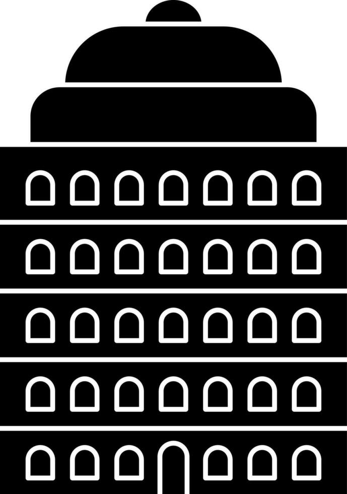 Isolated Building Icon In Black and White Color. vector