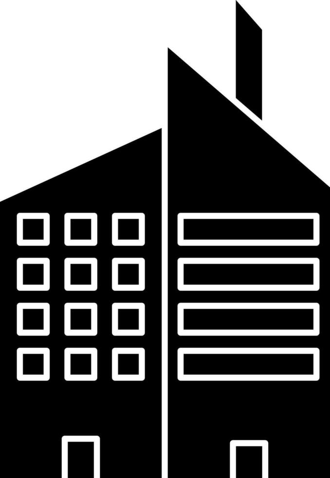 Buildings Icon In Black and White Color. vector