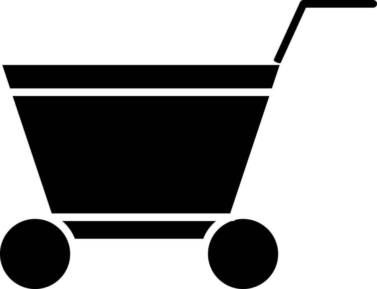 Shopping Cart Icon In Black and White Color. vector