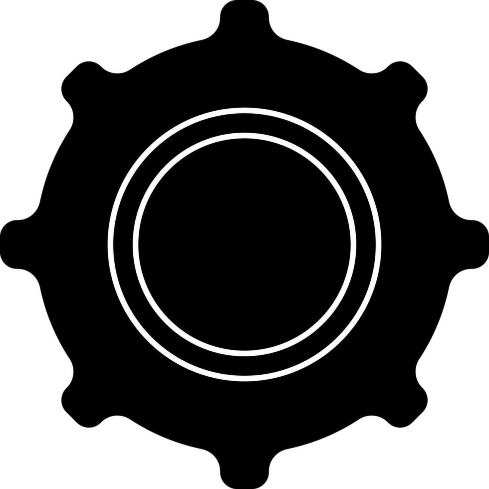 Illustration Of Settings Icon In Black and White Color. vector