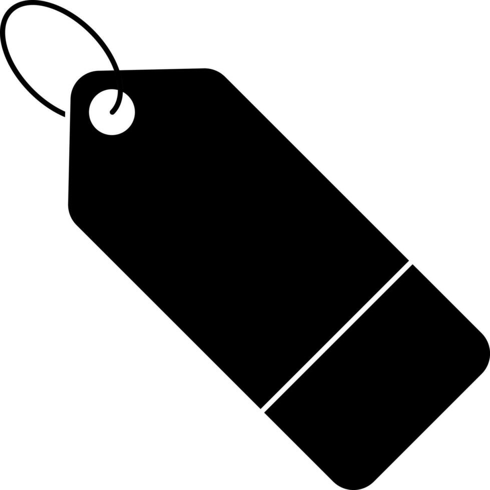 Black And White Tag Icon Or Symbol. vector