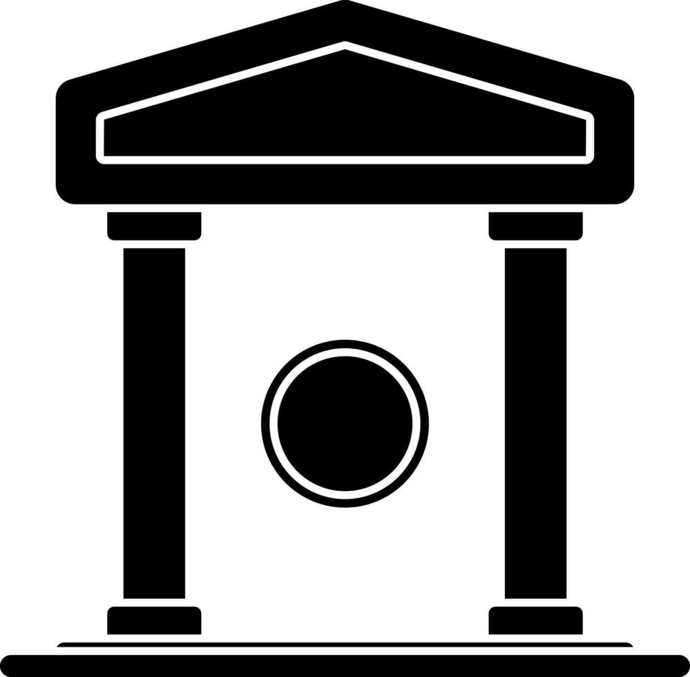 Glyph Style Bank Icon Or Symbol. vector
