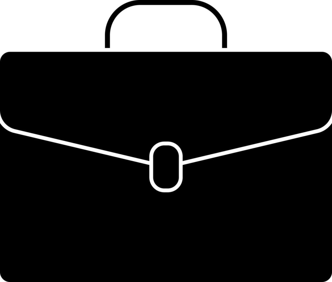 Illustration Of Briefcase Icon In Black and White Color. vector