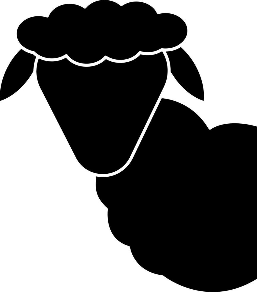 Sheep Icon In Black and White Color. vector