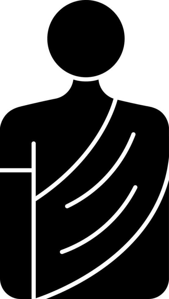 Monk Icon In Black and White Color. vector