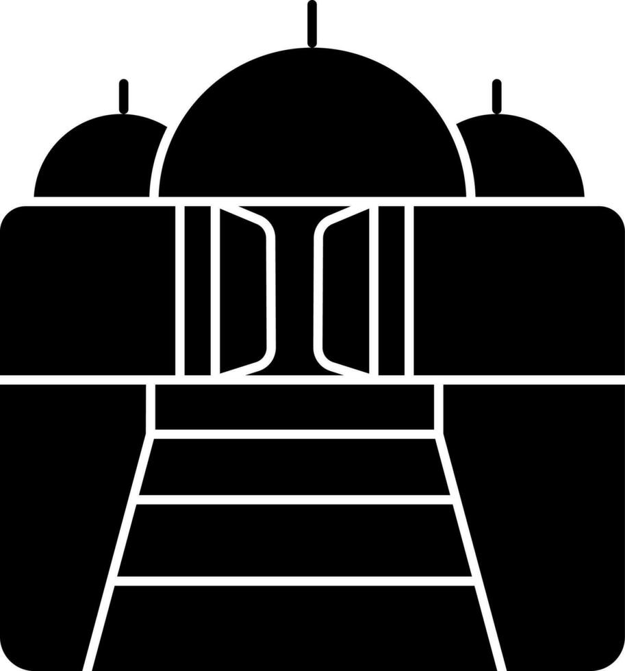 Black and White Color Angkor Wat Icon. vector