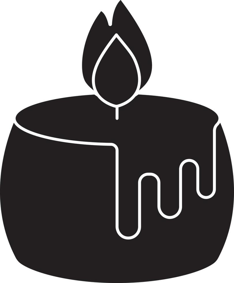Candle Burn Icon In Black And White Color. vector