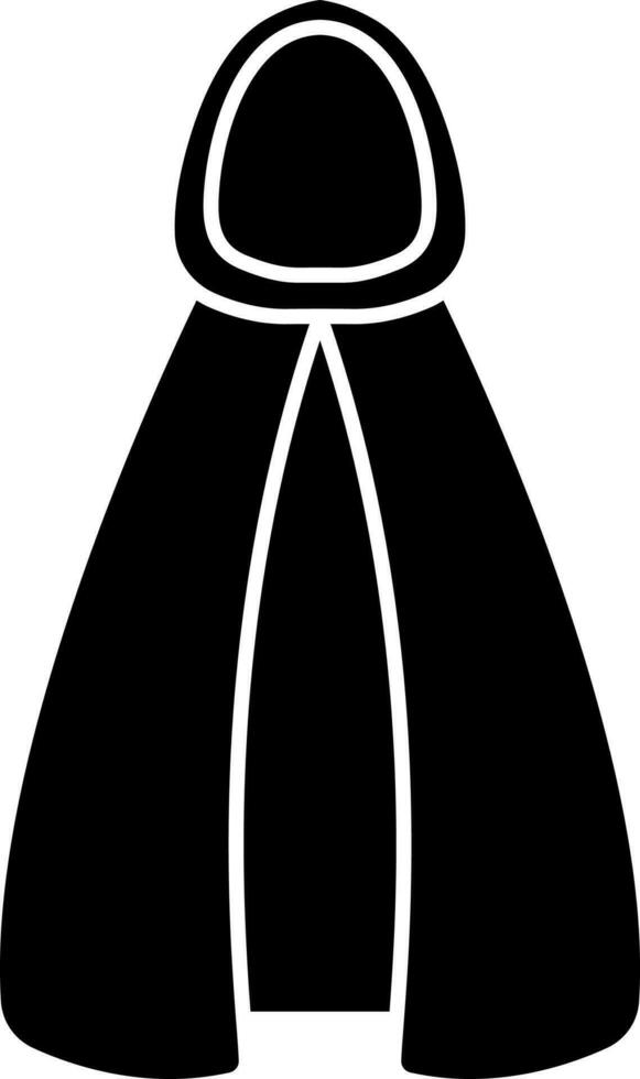 Black and White Cloak Icon in Flat Style. vector